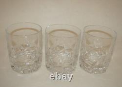 Tiffany & Co Crystal Rock Cut Double Old Fashioned Glasses Tumbler Set of 3 sign