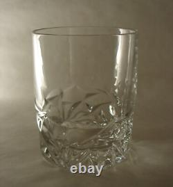 Tiffany & Co Crystal Rock Cut Double Old Fashioned Glasses Tumbler Set of 3 sign