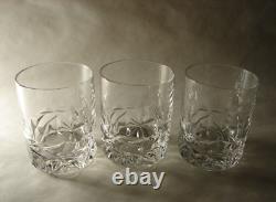 Tiffany & Co Crystal Rock Cut Double Old Fashioned Glasses Tumbler Set of 3 sign