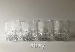 Tiffany & Co Crystal Set Of 4 Rock Cut Double Old Fashioned Glasses