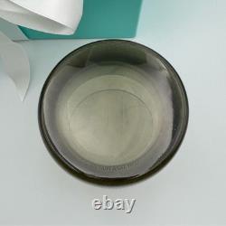 Tiffany & Co. Diamond Point Crystal Glass Double Old Fashioned Smoky Brown Grey