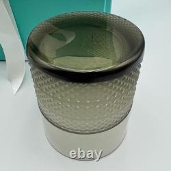 Tiffany & Co. Diamond Point Crystal Glass Double Old Fashioned Smoky Brown Grey