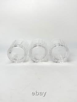 Tiffany & Co. Double Old Fashioned Glass Set Of 3 Plaid Pattern (G-107)