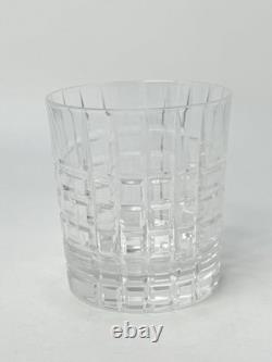 Tiffany & Co. Double Old Fashioned Glass Set Of 3 Plaid Pattern (G-107)