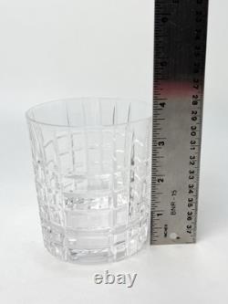 Tiffany & Co. Double Old Fashioned Glass Set Of 3 Plaid Pattern (G-107)