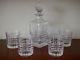 Tiffany & Co Plaid Crystal Decanter with 4 Double Old-fashioned Crystal glasses