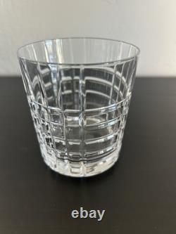 Tiffany & Co Plaid Crystal Double Old Fashioned Glass Italy Discontinued
