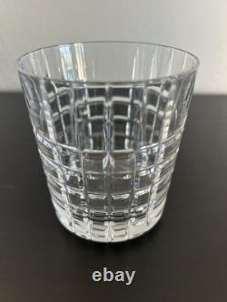 Tiffany & Co Plaid Crystal Double Old Fashioned Glass Italy Discontinued