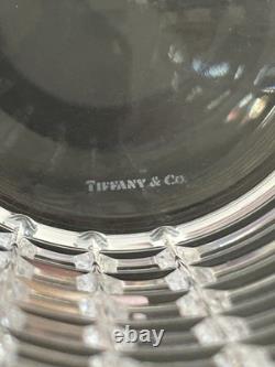 Tiffany & Co Plaid Crystal Double Old Fashioned Glass Italy Discontinued