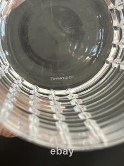 Tiffany & Co Plaid Crystal Double Old Fashioned Glass Italy Discontinued