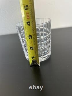 Tiffany & Co Plaid Crystal Double Old Fashioned Glass Italy Discontinued