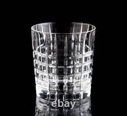 Tiffany & Co Plaid Double Old Fashioned Tumbler Glasses Set 2 Vintage Crystal