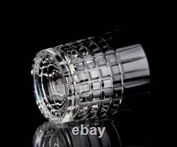 Tiffany & Co Plaid Double Old Fashioned Tumbler Glasses Set 2 Vintage Crystal