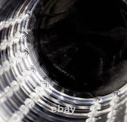 Tiffany & Co Plaid Double Old Fashioned Tumbler Glasses Set 2 Vintage Crystal