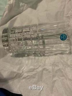 Tiffany & Co. Plaid Highball Double Old Fashioned Crystal Glasses Set of 8