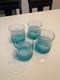 Tiffany & Co. RARE BLUE Diamond Point Crystal Double Old Fashioned Set of 4