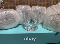 Tiffany & Co Rock Cut Crystal Double Old Fashioned Whiskey Glasses Set of 4