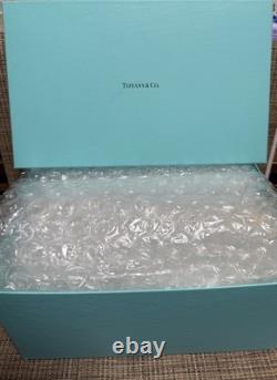 Tiffany & Co Rock Cut Crystal Double Old Fashioned Whiskey Glasses Set of 4
