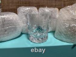 Tiffany & Co Rock Cut Crystal Double Old Fashioned Whiskey Glasses Set of 4