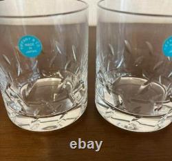 Tiffany & Co. Rock Cut Double Old Fashioned Glasses Set of 2 Cystal clear New