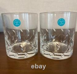 Tiffany & Co. Rock Cut Double Old Fashioned Glasses Set of 2 Cystal clear New