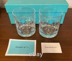 Tiffany & Co. Rock Cut Double Old Fashioned Glasses Set of 2 Cystal clear New