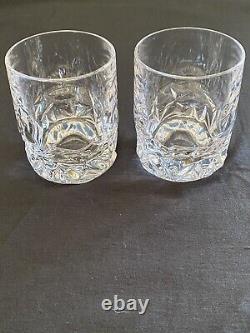 Tiffany & Co. Rock Cut Double Old Fashioned Glasses Set of 2 Signed
