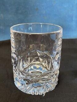 Tiffany & Co. Rock Cut Double Old Fashioned Glasses Set of 2 Signed