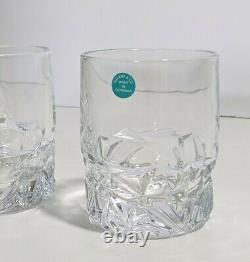 Tiffany & Co Rock Cut Double Old Fashioned Glasses Set of 2 Whiskey Bourbon