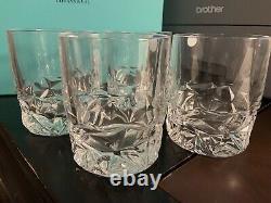 Tiffany & Co. (Set) 4 Rock Cut Double Old-Fashioned Whiskey Glasses MINT Box