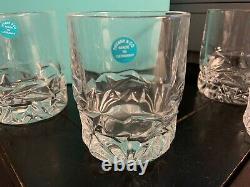 Tiffany & Co. (Set) 4 Rock Cut Double Old-Fashioned Whiskey Glasses MINT Box