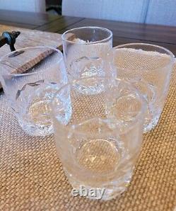 Tiffany & Co. (Set) 4 Rock Cut Double Old Fashioned Whiskey Glasses NEW