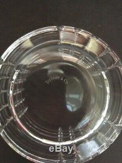 Tiffany & Co. Set Of 6 Double Old Fashioned Plaid Crystal Glasses