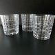 Tiffany,' Tartan Plaid' Cut Crystal Double Old Fashioned Glasses (3) Gorgeous