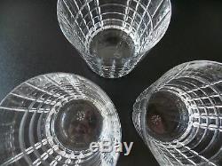 Tiffany,' Tartan Plaid' Cut Crystal Double Old Fashioned Glasses (3) Gorgeous