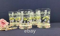 Tracy Porter Evelyn 16 Oz Handpainted Glassware Double Old Fashioned Flowers