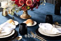 Tumbler Glass Double Old Fashioned Set of 6 Glasses Black DOF Rock Tumbler