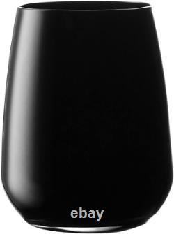 Tumbler Glass Double Old Fashioned Set of 6 Glasses Black DOF Rock Tumbler