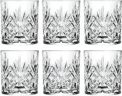 Tumbler Glass Double Old Fashioned Set of 6 Glasses Designed DOF Crystal