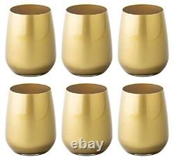 Tumbler Glass Double Old Fashioned Set of 6 Glasses Gold DOF Rock tumblers