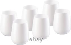 Tumbler Glass Double Old Fashioned Set of 6 Glasses White DOF Rock Tumbler