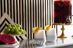 Tumbler Glass Double Old Fashioned Set of 6 Glasses White DOF Rock Tumbler