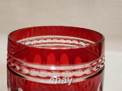 Two (2) Waterford Crystal Clarendon Ruby Red 4 Double Old Fashioned Glasses