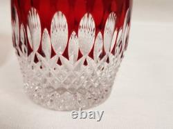 Two (2) Waterford Crystal Clarendon Ruby Red 4 Double Old Fashioned Glasses