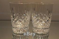 Two (2) Waterford Lismore Double Old Fashioned DOF Tumbler 4 3/8 Tall 12 Ounce