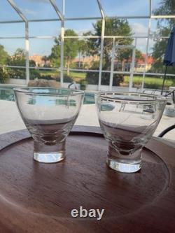 Two Steuben Glass Double Old Fashioned Bar Tumblers