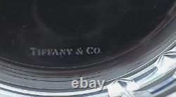 Two TIFFANY & CO PLAID DOUBLE OLD FASHIONED WHISKEY GLASSES, withlabel