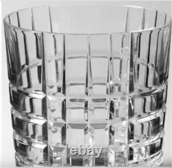 Two TIFFANY & CO PLAID DOUBLE OLD FASHIONED WHISKEY GLASSES, withlabel