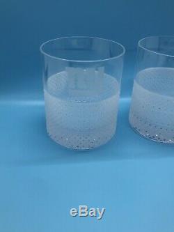 Two Tiffany And Co NY Giants NFL Double Old Fashioned Drink Glasses NEVER USED
