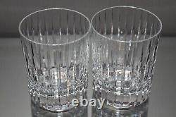 Two Vintage Baccarat Harmonie Dof Double Old-fashioned Tumblers 4 1/4 Mint